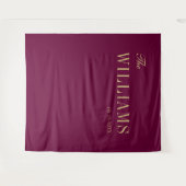 Tenture Burgundy cadre élégant mariage (Devant (Horizontal))