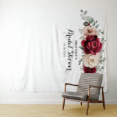 Tenture Burgundy Champagne Ivoire Mauve Rose Shower de Mar (En situation (horizontale))