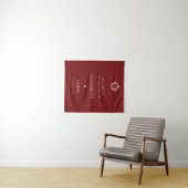 Tenture Burgundy Crest Mariage Bienvenue, Initiales Person (En situation (horizontale))