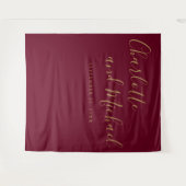 Tenture Burgundy et Gold Mariage Photo Booth Backdrop (Devant (Horizontal))