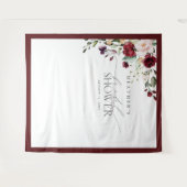 Tenture Burgundy Floral Aquarelle Douche Photo Booth (Devant (Horizontal))