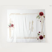 Tenture Burgundy Floral Gold Frame Photo Booth Arrière-pla (Devant (Horizontal))
