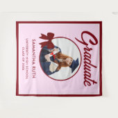 Tenture Burgundy Gingham Bow Photo Graduation Backdrop (Devant (Horizontal))