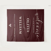 Tenture Burgundy & Ivory Wedding Welcome Backdrop (Devant (Horizontal))