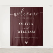 Tenture Burgundy & Ivory Wedding Welcome Backdrop (Devant)