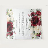 Tenture Burgundy Ivory White Floral Mariage fond (Devant (Horizontal))