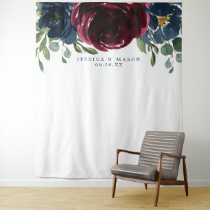 Tenture Burgundy Navy Mariage Contexte Photo Booth