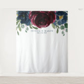 Tenture Burgundy Navy Mariage Contexte Photo Booth (Devant)