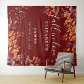 Tenture Burgundy Rustic Fall Floral Photo Booth Backdrop (En situation (horizontale))
