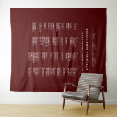 Tenture Burgundy Wedding Seating Chart Alphabetical Fabric (En situation (horizontale))