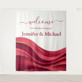 Tenture Burgundy Wedding Sign (Devant)