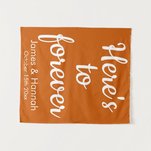 Tenture Burnt Orange Custom Wedding Photo Booth Backdrop (Devant (Horizontal))