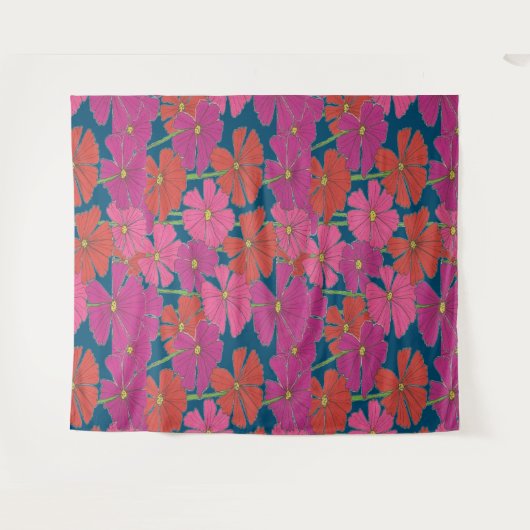 Tenture Bushel of Bright Cosmos (Devant (Horizontal))