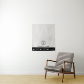 Tenture Business Table Runner Banner Linen Logo Social (En situation)