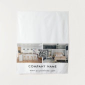 Tenture Business Table Runner Banner Real Estate QR Code (Devant)