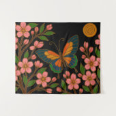 Tenture Butterfly Cherry Blossom Moon (Devant (Horizontal))