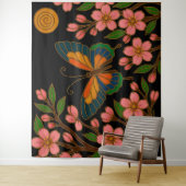 Tenture Butterfly Cherry Blossom Moon (En situation)