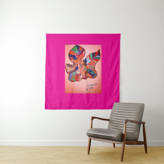 Tenture Butterfly Leaf Portrait Square Tapestry (En situation)
