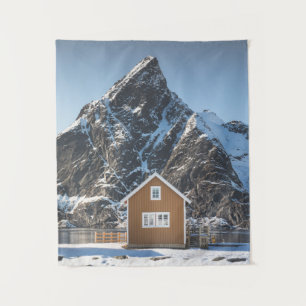 Tenture Cabane jaune de Lofoten
