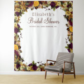 Tenture Cabine de douche à fleurs automnale photo fond (En situation)