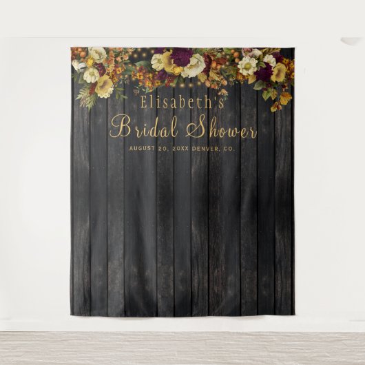 Tenture Cabine de douche à fleurs automnale photo fond (Devant)