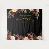 Tenture Cabine de Photomaton de Mariage Fleurs Bourguignon (Devant (Horizontal))