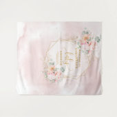 Tenture Cabine photo de baby shower rose pastel et oniriqu (Devant (Horizontal))