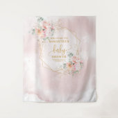 Tenture Cabine photo de baby shower rose pastel et oniriqu (Devant)
