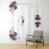 Tenture Cabine Photo Fleurs Rose Violet Or 40e Anniversair (En situation)