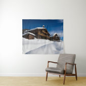 Tenture cabines traditionnels en bois dans la neige (En situation (horizontale))