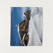 Tenture cabines traditionnels en bois dans la neige (Devant)