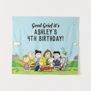 Tenture Cacahuètes Anniversaire de Charlie Brown et sa b