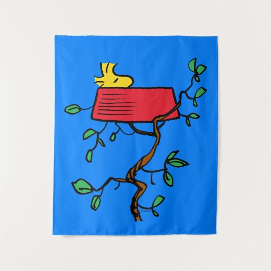 Tenture cacahuètes | Bois en sieste dans le plat de Snoopy (Devant)