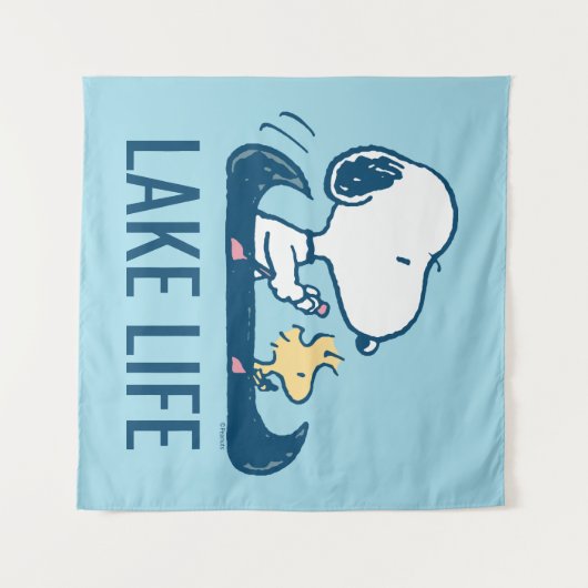 Tenture cacahuètes | Canoë Snoopy & Woodstock (Devant (Horizontal))