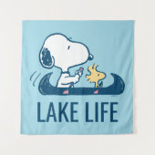 Tenture cacahuètes | Canoë Snoopy & Woodstock (Devant)