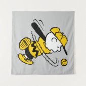 Tenture cacahuètes | Charlie Brown à Bat (Devant (Horizontal))