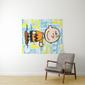 Tenture cacahuètes | Charlie Brown Motif de bande dessinée (En situation (horizontale))