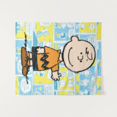 Tenture cacahuètes | Charlie Brown Motif de bande dessinée (Devant (Horizontal))