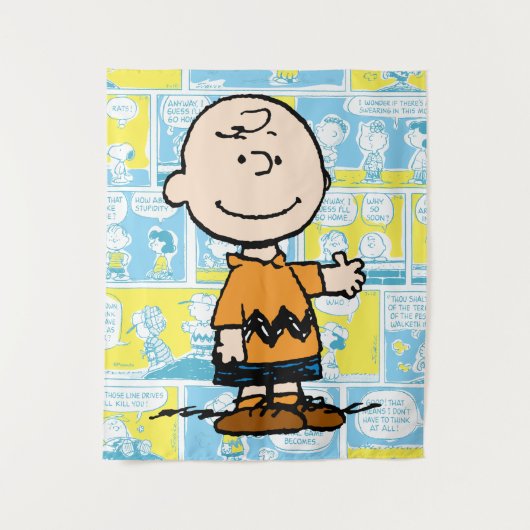 Tenture cacahuètes | Charlie Brown Motif de bande dessinée (Devant)