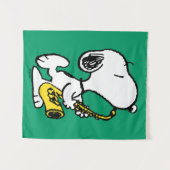 Tenture cacahuètes | Lecteur Snoopy Saxophone (Devant (Horizontal))