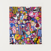 Tenture cacahuètes | Motif de patchs Mixtape (Devant)