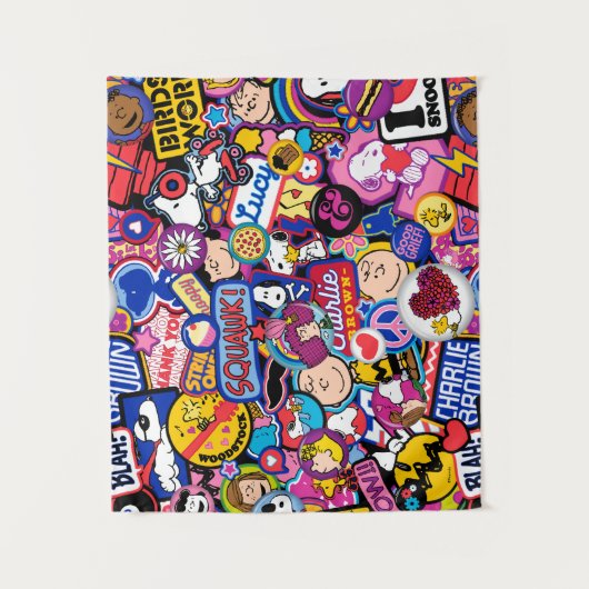 Tenture cacahuètes | Motif de patchs Mixtape (Devant)