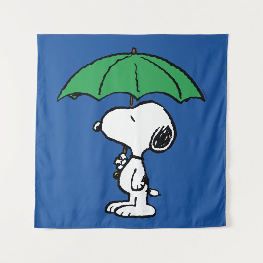Tenture cacahuètes | Parapluie vert Snoopy (Devant)