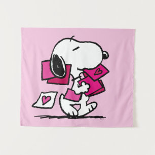 Tenture cacahuètes   Saint Valentin   Snoopy Avec Valentin