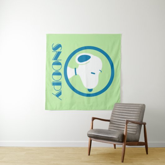 Tenture cacahuètes | Snoopy Blue Deco Dreams (En situation (horizontale))