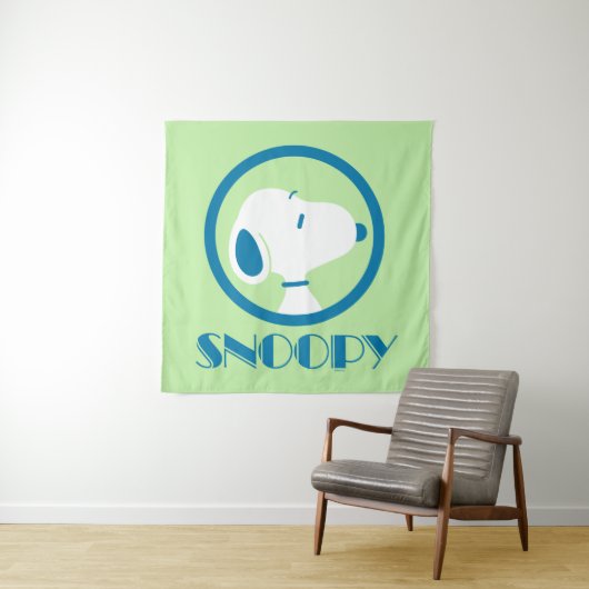 Tenture cacahuètes | Snoopy Blue Deco Dreams (En situation)