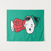 Tenture cacahuètes | Snoopy Chat d'hiver et Casquette (Devant (Horizontal))