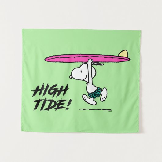 Tenture cacahuètes | Snoopy Courir sur le Surf (Devant (Horizontal))