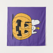 Tenture cacahuètes | Snoopy et Woodstock Jack-O-Lantern (Devant (Horizontal))
