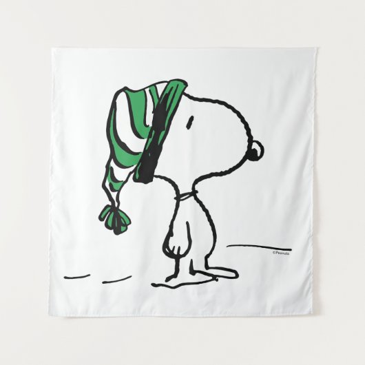 Tenture cacahuètes | Snoopy Green Casquette de neige (Devant)